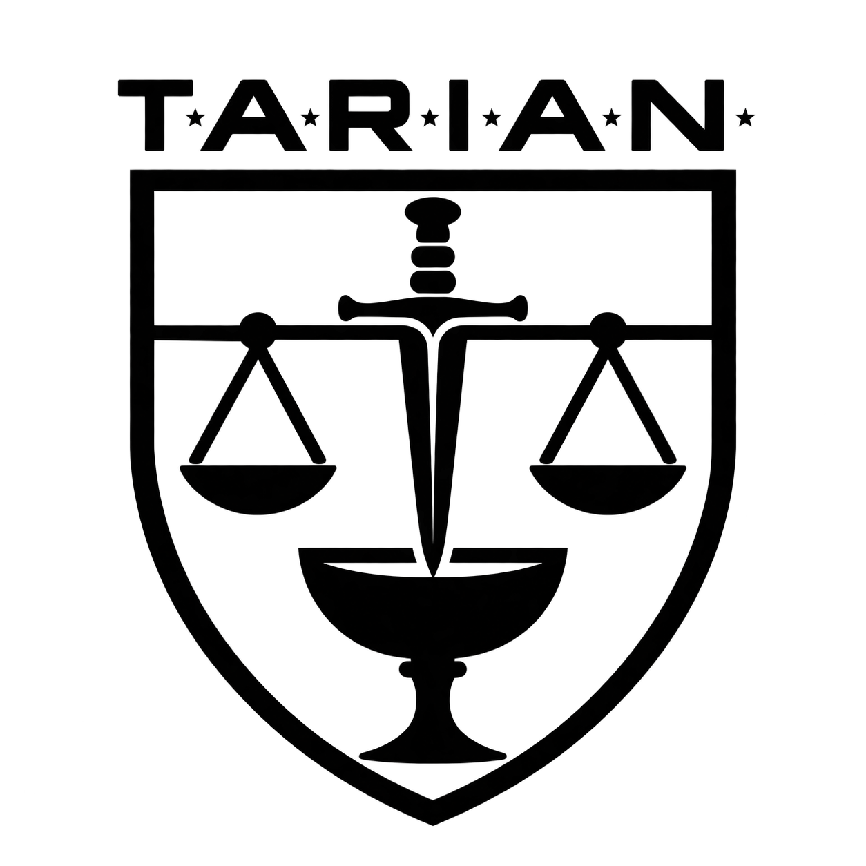 TARIAN: shield, scales, blade and chalice